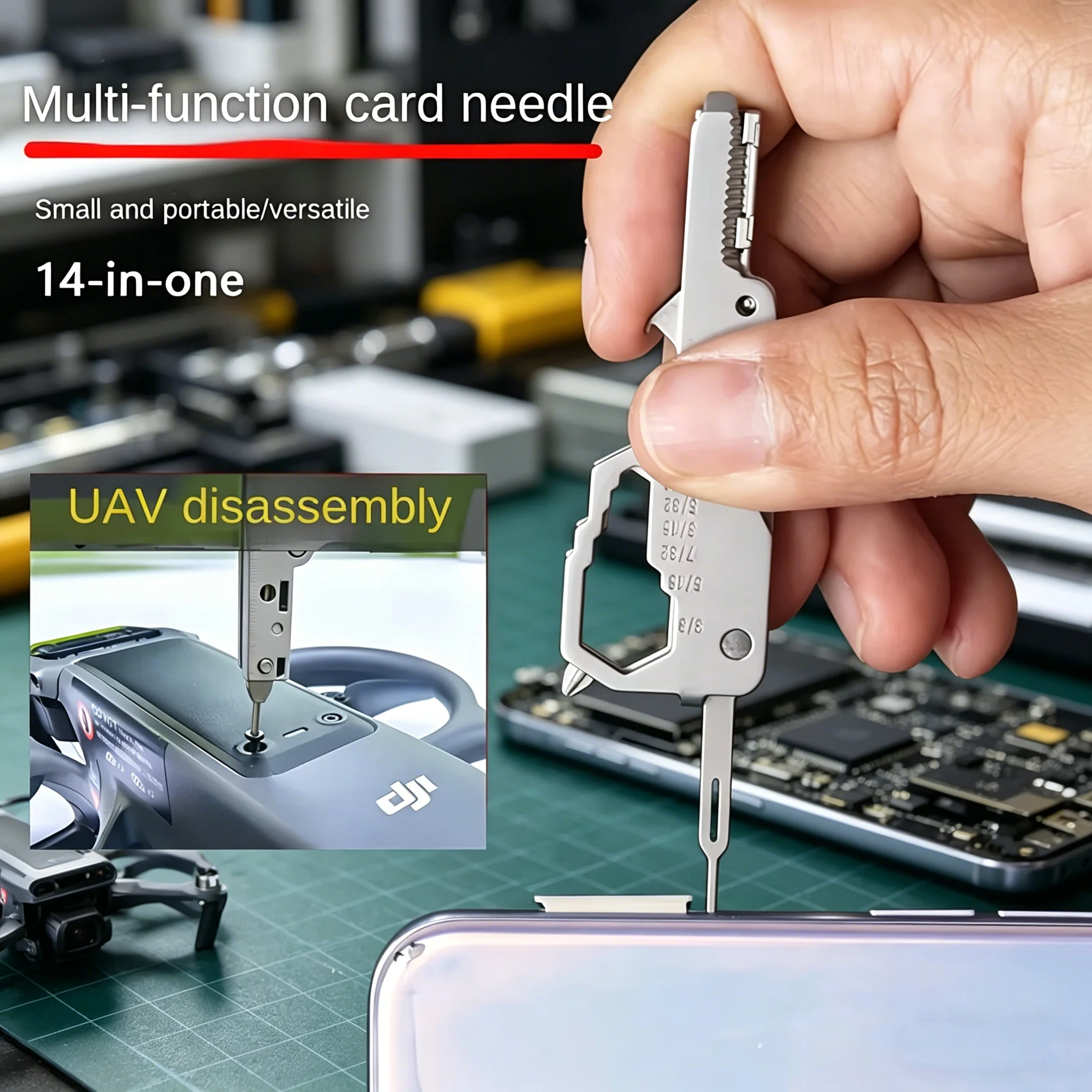 Drone Multispectral - Multi-Function Keychain EDC Tool -SIM Ejector,