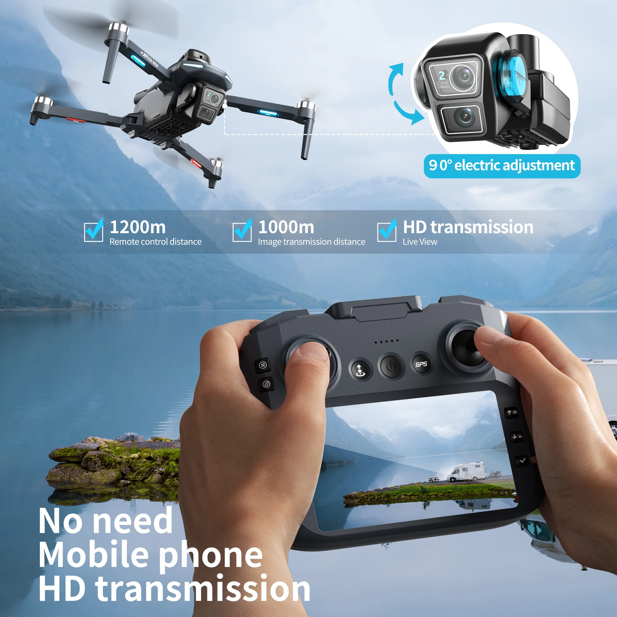 Original XT606 MAX GPS Drone H - огляд і ціна Drone Photogrammetry